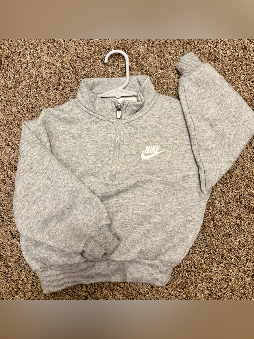 Nike Toddler Grey Quarter-Zip Pullover Sweatshirt